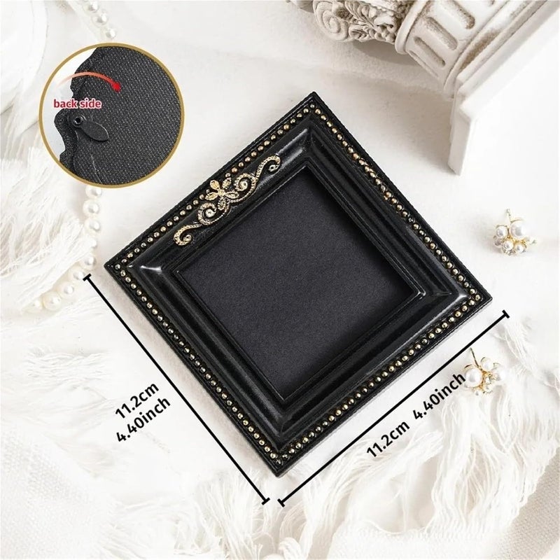 mini gold frames Hanging Mini Photo Frames Photographic Props Resin Memory Display Frames Baroque Ornate Black Gold Vintage Picture Frame Gifts(Style 6) - Image 5