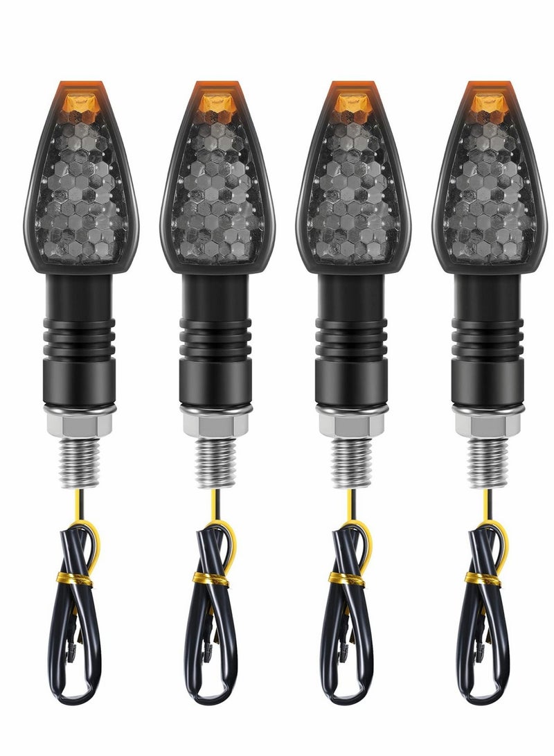 Barakah Motorcycle Turn Signal Lights, 4 Pcs 12V Universal Motorbike LED Indicator Blinker Amber Lamp Mini Stalk Arrow Light Front Rear Lights for Motorcycles - Image 1