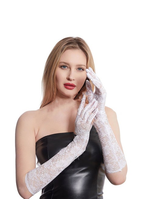fancy dress long white gloves Long White Opera Fancy Dress Gloves – Beauty Spot Warehouse