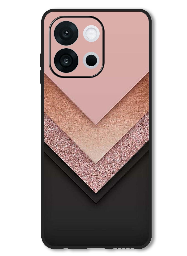 Theodor Case Compatible with OnePlus 13T 6.32 Inch Protection Shockproof Bumper Cover Black Golden & Pink - Image 1