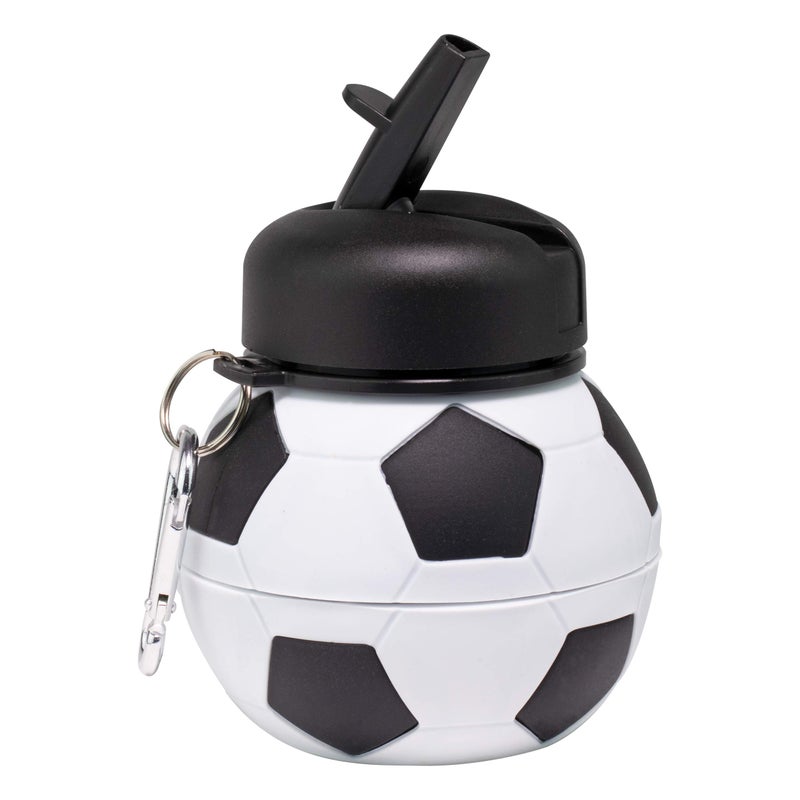 Maccabi Art Clip-On Collapsible BPA-Free Silicone Soccer Ball Water Bottle for Kids, 18 Oz. Size - Image 3