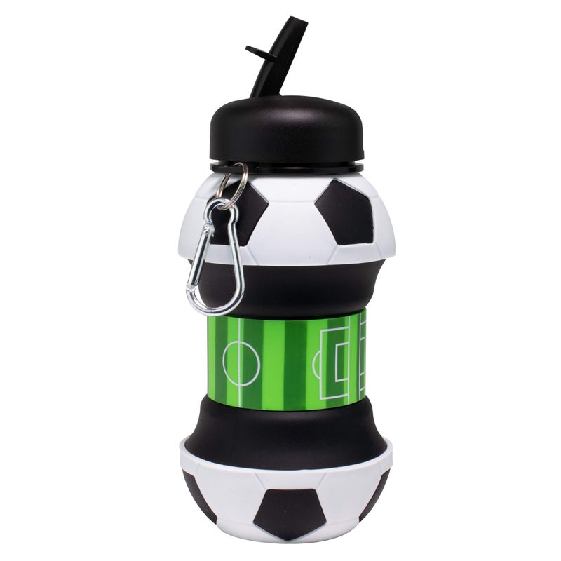 Maccabi Art Clip-On Collapsible BPA-Free Silicone Soccer Ball Water Bottle for Kids, 18 Oz. Size - Image 2