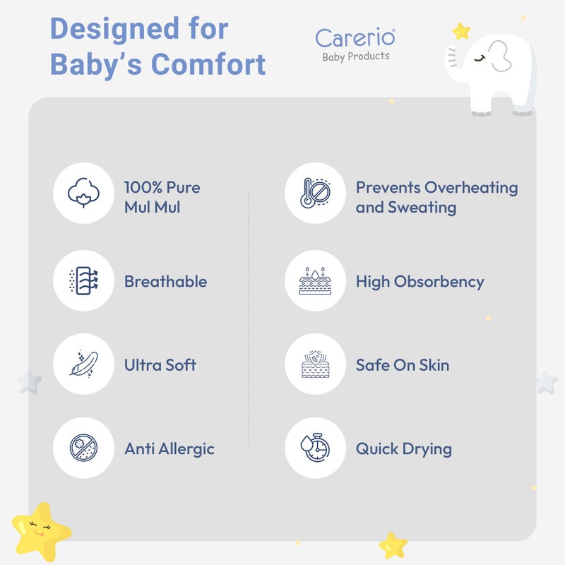 CARERIO غطاء كاريرو للأطفال فائق النعومة، قابل للتنفس ومرن للأطفال حديثي الولادة والرضع (سفاري نائم (05)) - Image 4