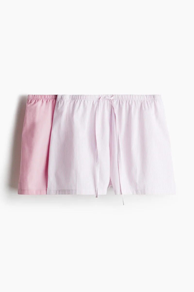 H&M 2-pack cotton poplin pyjama shorts