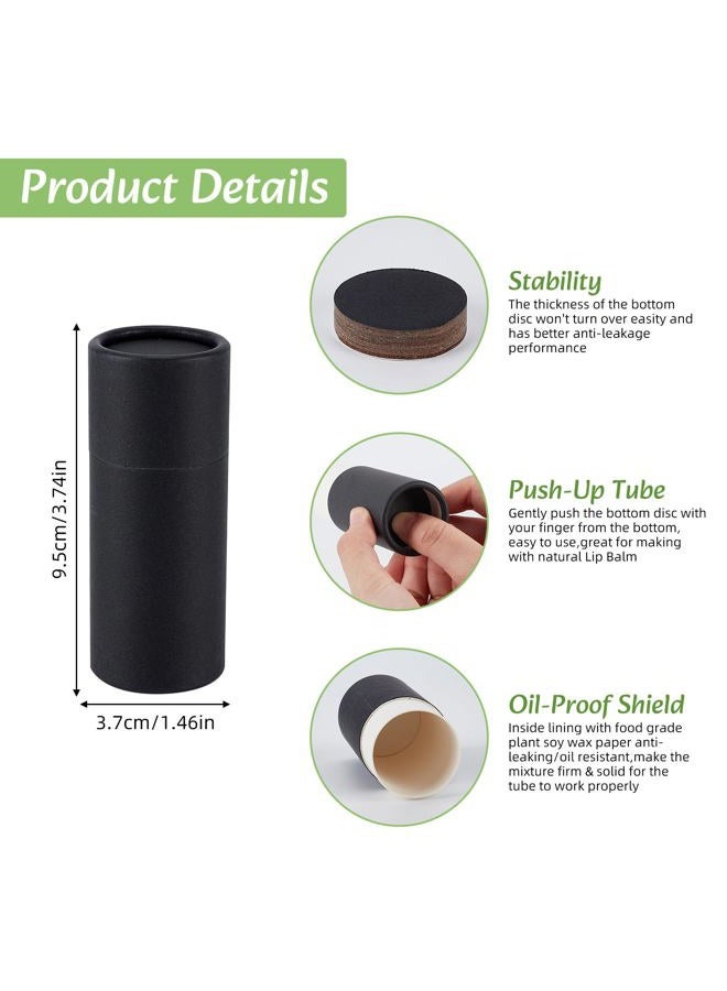 NICENEEDED 5 Pcs 2.1 oz Cardboard Deodorant Containers, Push-Up Style Tubes Empty Kraft Paperboard Tubes, Lip Balm Containers Compostable Round Body Lotion Sticks Tube - Image 2