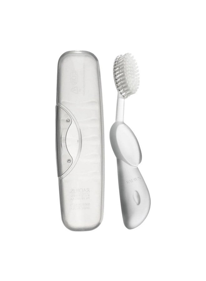 RADIUS Toothbrush Big Brush with Replaceable Brush Head BPA Free ADA Accepted - Right Hand - Marble Brush with Clear Case - Image 1
