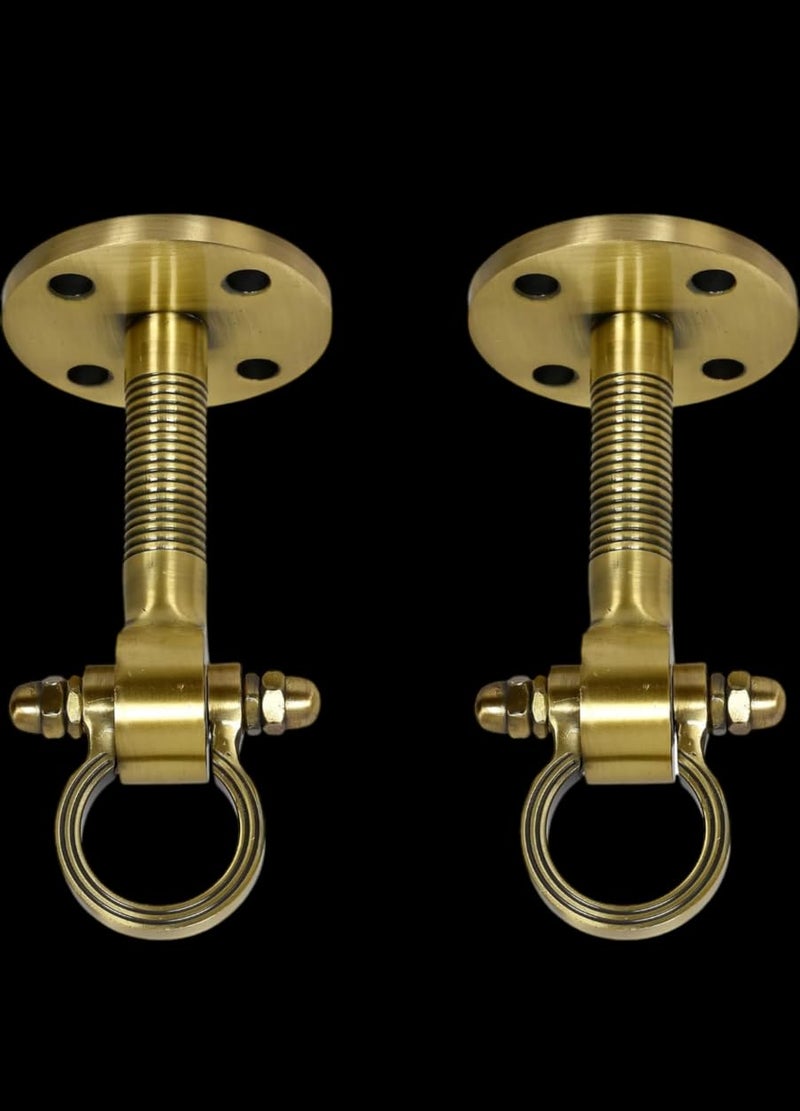 Kkriya Home Decor 8 inch Height Antique Brass Finish Heavy Duty NO 1 KADA for Patio JHULA Super HIGrade Quality Life TIME WARRENTY KADA Patio Swing Hammock Swing 25MM Rod with Wt Capacity of 2000KG Pack of 2PCS - Image 1