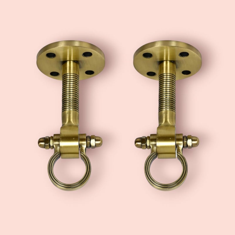Kkriya Home Decor 8 inch Height Antique Brass Finish Heavy Duty NO 1 KADA for Patio JHULA Super HIGrade Quality Life TIME WARRENTY KADA Patio Swing Hammock Swing 25MM Rod with Wt Capacity of 2000KG Pack of 2PCS - Image 3