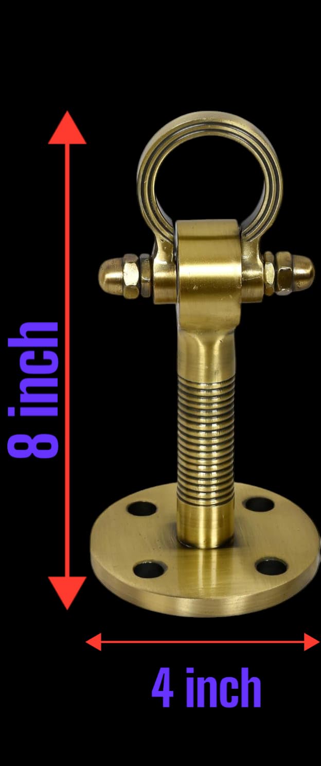 Kkriya Home Decor 8 inch Height Antique Brass Finish Heavy Duty NO 1 KADA for Patio JHULA Super HIGrade Quality Life TIME WARRENTY KADA Patio Swing Hammock Swing 25MM Rod with Wt Capacity of 2000KG Pack of 2PCS - Image 2