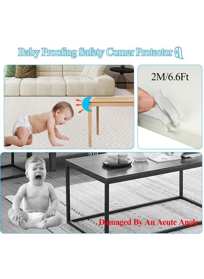 Dexspoeny Baby Proofing Corner Protector, 6.6ft(2M) Clear Edge Protector, Baby Proof Corners and Edges, Soft Corner Guards Pre-Taped Strong Adhesive, Corner Protectors for Furniture Wall Drawer Tables - Image 2