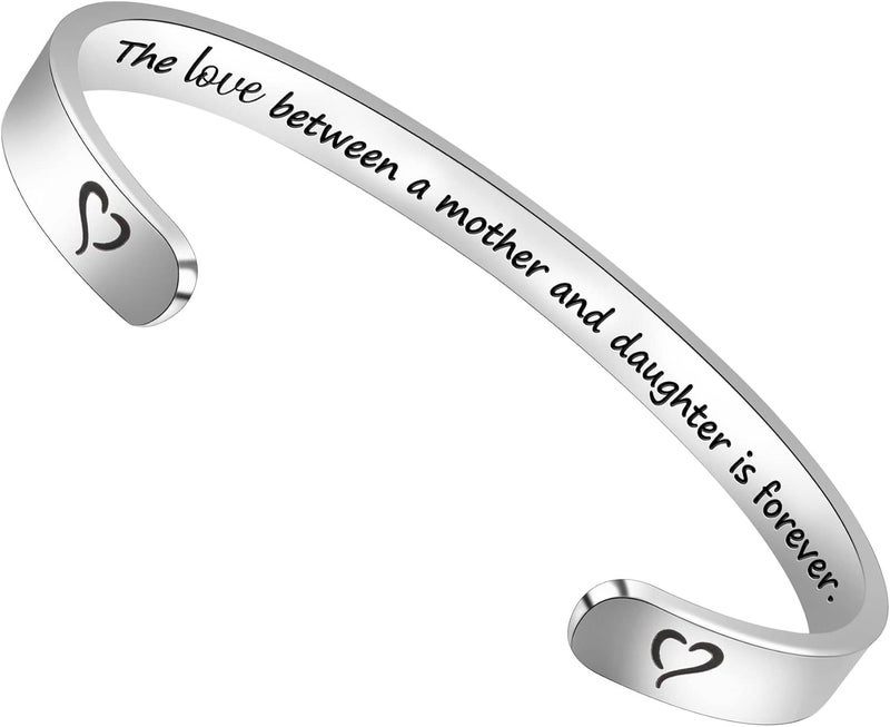 Btysun Bracelets for Women Mothers Day Bracelet Gifts from Daughter Inspirational Gifts for Women Graduation Gifts for Her Motivational Birthday Cuff Bangle Friendship Personalized Mantra Jewelry… - Image 1