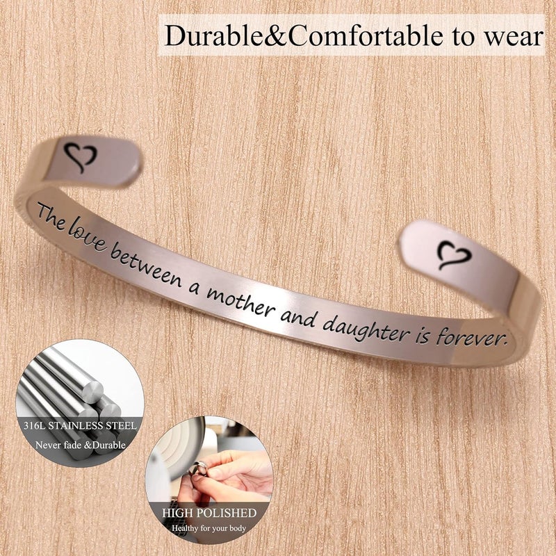 Btysun Bracelets for Women Mothers Day Bracelet Gifts from Daughter Inspirational Gifts for Women Graduation Gifts for Her Motivational Birthday Cuff Bangle Friendship Personalized Mantra Jewelry… - Image 2