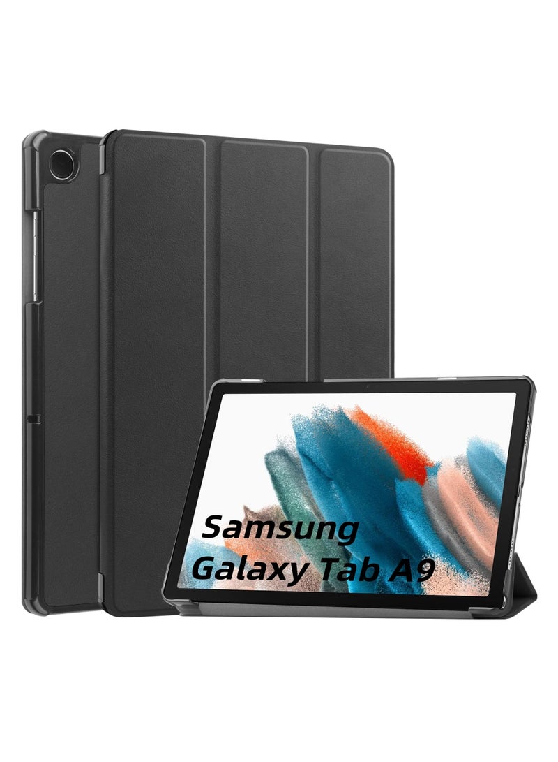Case for Samsung Galaxy Tab A9/Tab A11 8.7 Inch (2023 2025) SM-X110/SM-115/SM-117 Tablet Ultra Slim Lightweight Stand Cover Case Premium Quality PU Leather Case Cover (Black) - Image 1
