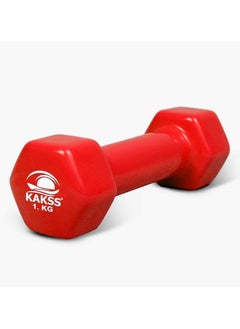 Generic Kakss Cast Iron Vinyl Coated Dumbbells (Pair) 0.5 KG to 5 KG Set (1+1 =2KG Red)  - Image 2