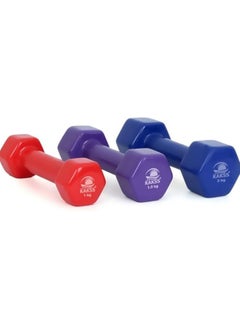 Generic Kakss Cast Iron Vinyl Coated Dumbbells (Pair) 0.5 KG to 5 KG Set (1+1 =2KG Red)  - Image 4