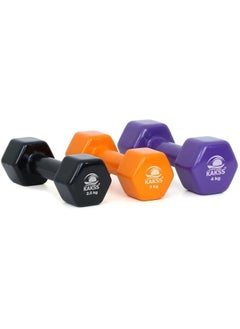 Generic Kakss Cast Iron Vinyl Coated Dumbbells (Pair) 0.5 KG to 5 KG Set (1+1 =2KG Red)  - Image 5
