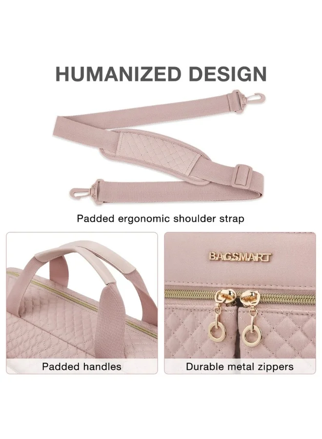 Bagsmart  BAGSMART Light Pink 17.3 Inch Laptop Briefcase for Women for Women | Best Price UAE