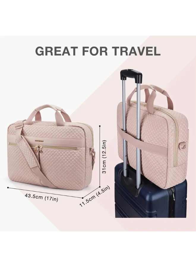 Bagsmart  BAGSMART Light Pink 17.3 Inch Laptop Briefcase for Women for Women | Best Price UAE