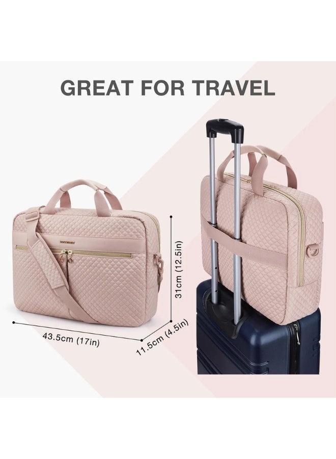 BAGSMART BAGSMART Light Pink 17.3 Inch Laptop Briefcase for Women  - Image 5