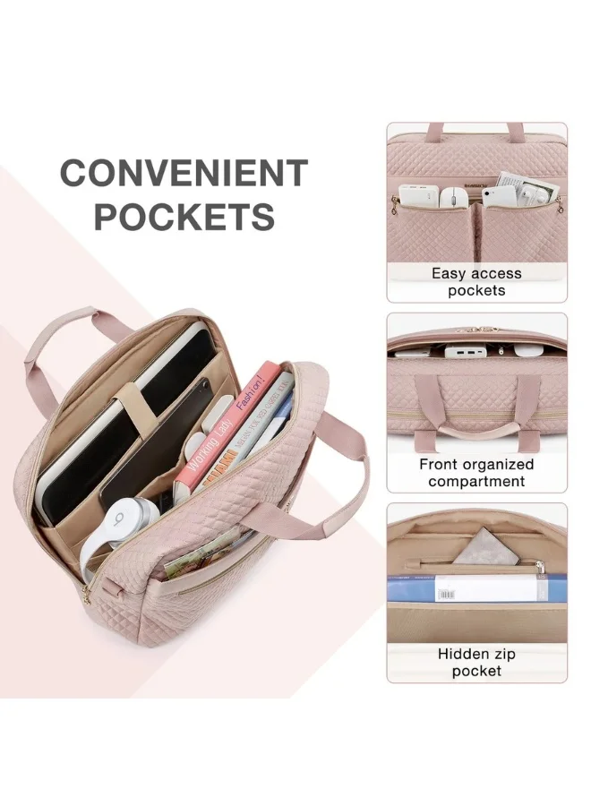 Bagsmart  BAGSMART Light Pink 17.3 Inch Laptop Briefcase for Women for Women | Best Price UAE