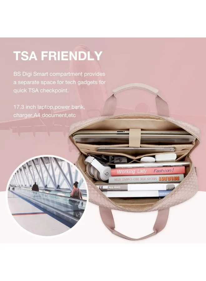 Bagsmart  BAGSMART Light Pink 17.3 Inch Laptop Briefcase for Women for Women | Best Price UAE