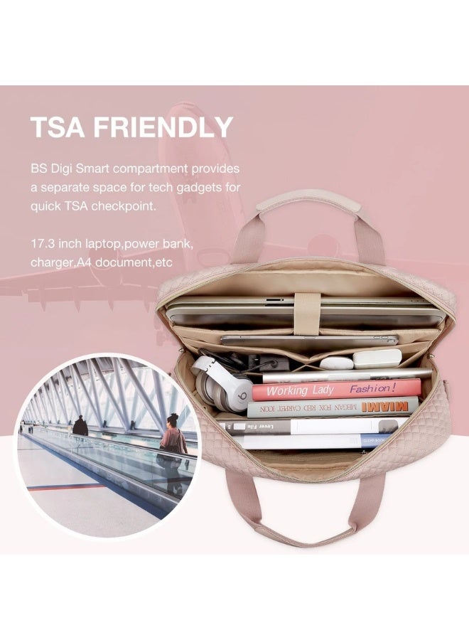 BAGSMART BAGSMART Light Pink 17.3 Inch Laptop Briefcase for Women  - Image 4