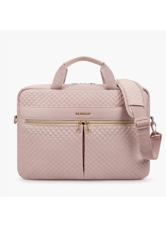 BAGSMART BAGSMART Light Pink 17.3 Inch Laptop Briefcase for Women  - Image 1