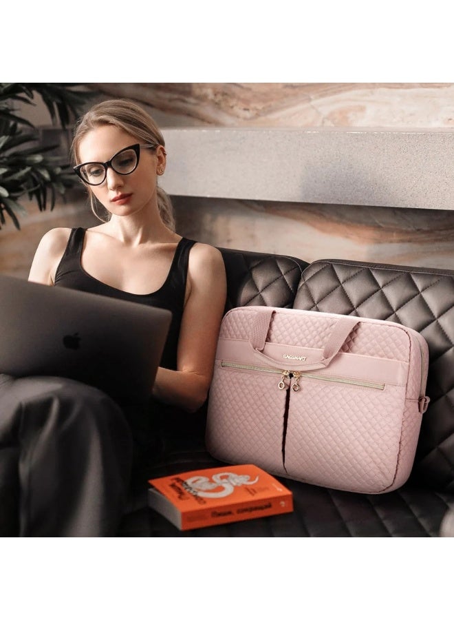 BAGSMART BAGSMART Light Pink 17.3 Inch Laptop Briefcase for Women  - Image 2