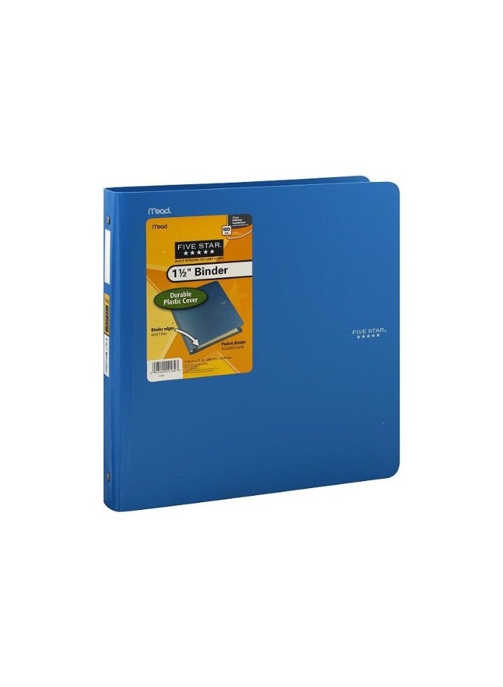 Five Star Mead 2-Pocket Binder Durable plastic Cover 1.5 inch
