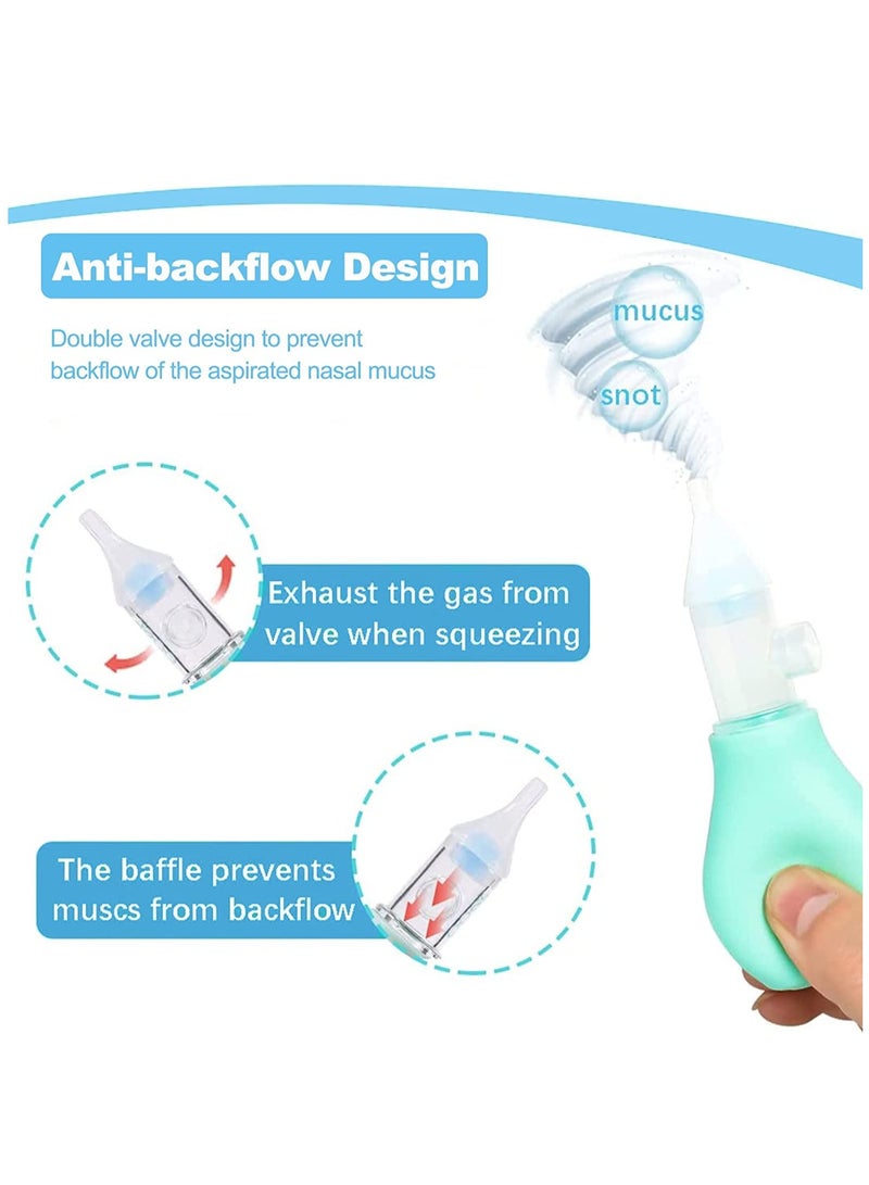 KASTWAVE Pack Of 2 Silicone Baby Nasal Aspirator, Premium Anti-Backflow Nose Cleaner, Manual Nasal Snot Sucker With Carrying Case - Image 4