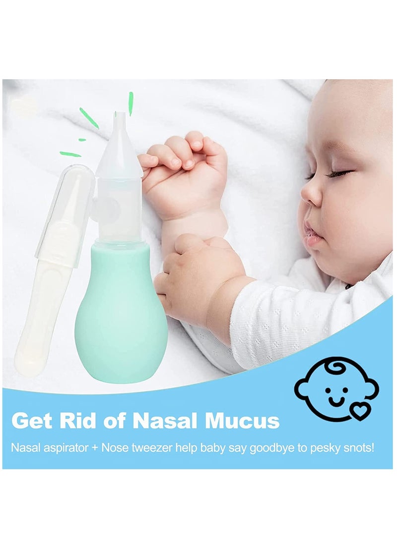 KASTWAVE Pack Of 2 Silicone Baby Nasal Aspirator, Premium Anti-Backflow Nose Cleaner, Manual Nasal Snot Sucker With Carrying Case  - Image 2