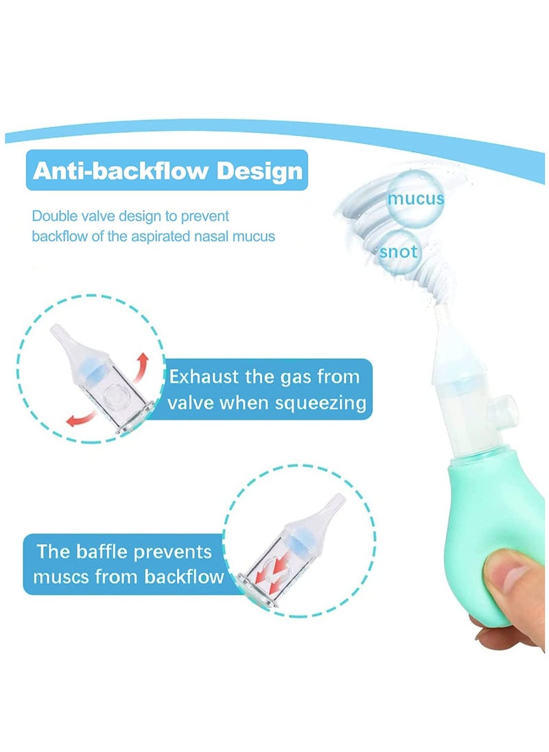 KASTWAVE Pack Of 2 Silicone Baby Nasal Aspirator, Premium Anti-Backflow Nose Cleaner, Manual Nasal Snot Sucker With Carrying Case  - Image 5