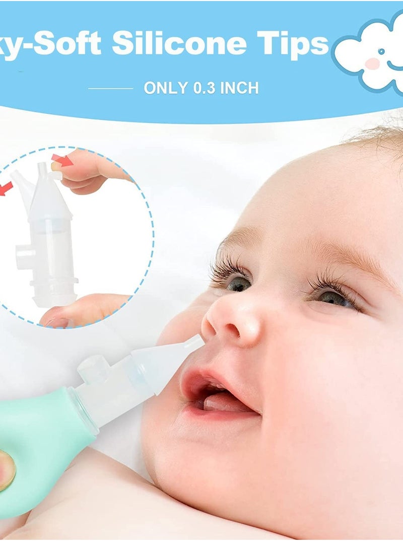KASTWAVE Pack Of 2 Silicone Baby Nasal Aspirator, Premium Anti-Backflow Nose Cleaner, Manual Nasal Snot Sucker With Carrying Case  - Image 4