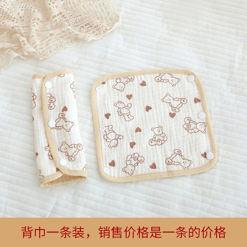 Four-Layer Cotton Gauze Back Towel Crepe Trolley Towel Back Towel Back Towel Back Towel Slipper Bite Towel Japanese-Korean Ins - Image 1