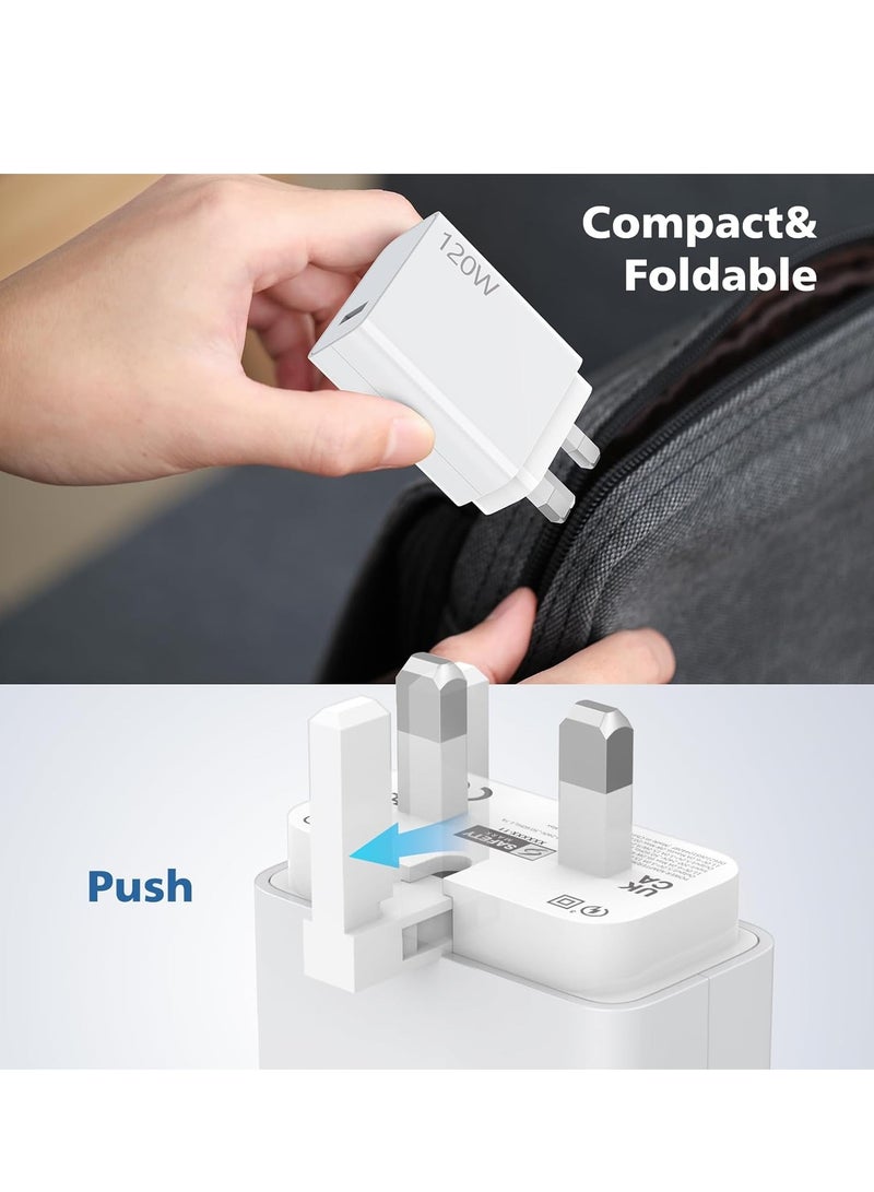 120W Fast Charger and Cable Compatible with Xiaomi/Redmi, 3A/1M 120W Charge Cable, UK Wall Charger, Fast Charging Compatible with Xiaomi 15 14 Ultra 13T Pro 13 12T 12 Pro 11T Redmi Note 15 14 13 12 Pro 11 Mi 11 POCO X8 X7 X6 X5 X4 GT F7 F6 F5 F4 - Image 2