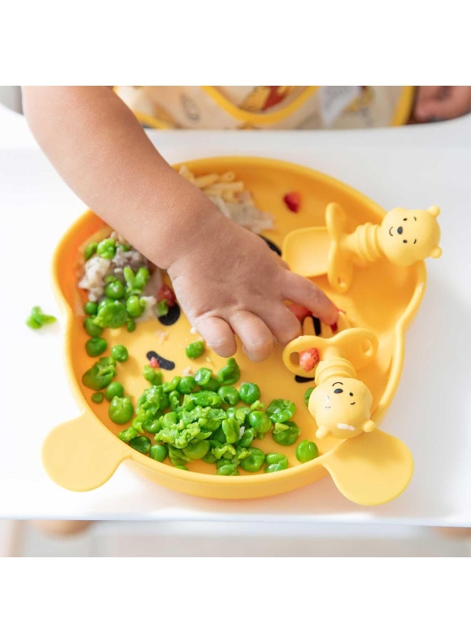 Bumkins Disney Silicone Grip Dish, Suction Plate, Divided Plate, Baby Toddler Plate, BPA Free, Microwave And Dishwasher Safe - Winnie The Pooh - Image 3