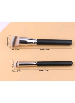 Yoseng Foundation Brush For Liquid Makeuppremium Synthetic Angled Kabuki Blending Makeup Brush Perfect For Any Lookfor Blending Liquidbuffingcreamsculptingmineral Makeup（Two Models）  - Image 2