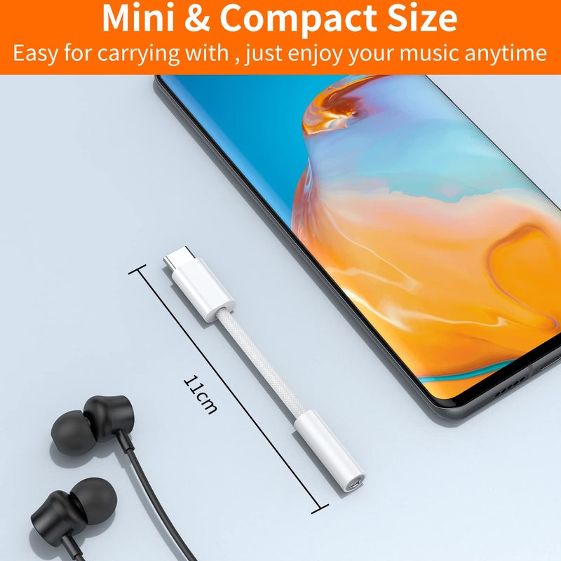 JXMOX USB Type C to 3.5mm Female Headphone Jack Adapter (2-Pack), USB C to Aux Audio Dongle Cable Cord for iPhone 17 Air 16 15 Pro Max, Samsung Galaxy S23 S24 S25 Ultra, iPad Pro, MacBook, Pixel 9 8 - Image 4