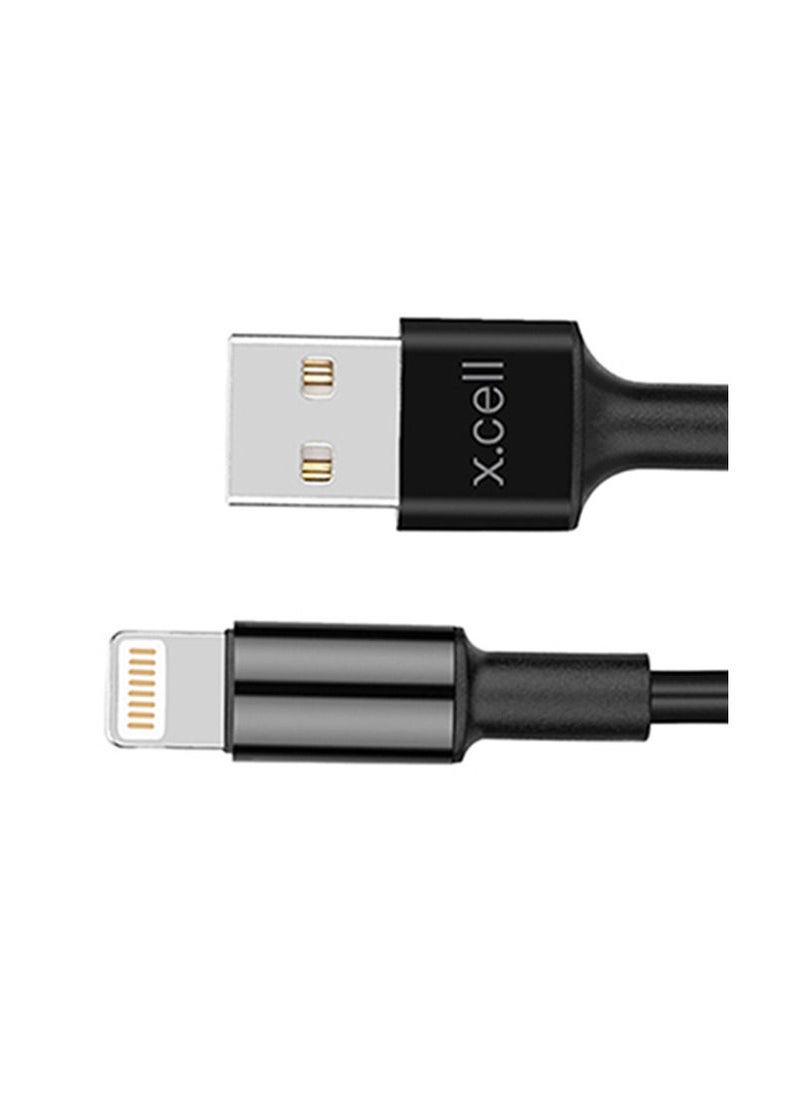 Xcell Xcell USB-A to Lightning Cable | 1.5Mtr | 3A Power Delivery | Heat Resistant Braided | High Speed Data Sync | Compatible with iPhone 14/13/12/11/X, iPad, AirPods - Black  - Image 3