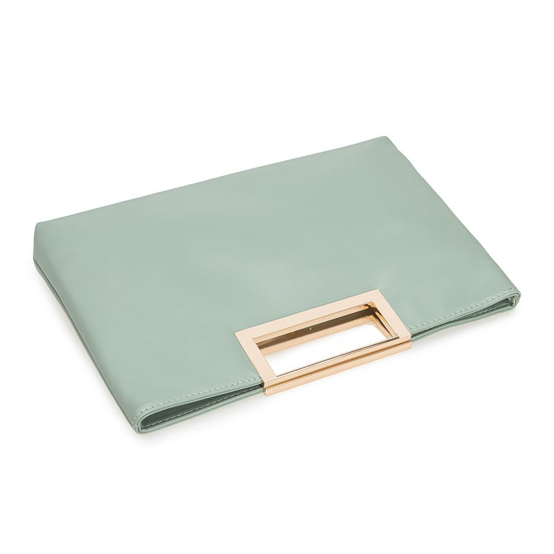 CHARMING TAILOR Fashion PU Leather Handbag Stylish Women Convertible Clutch Purse (Mint) - Image 4