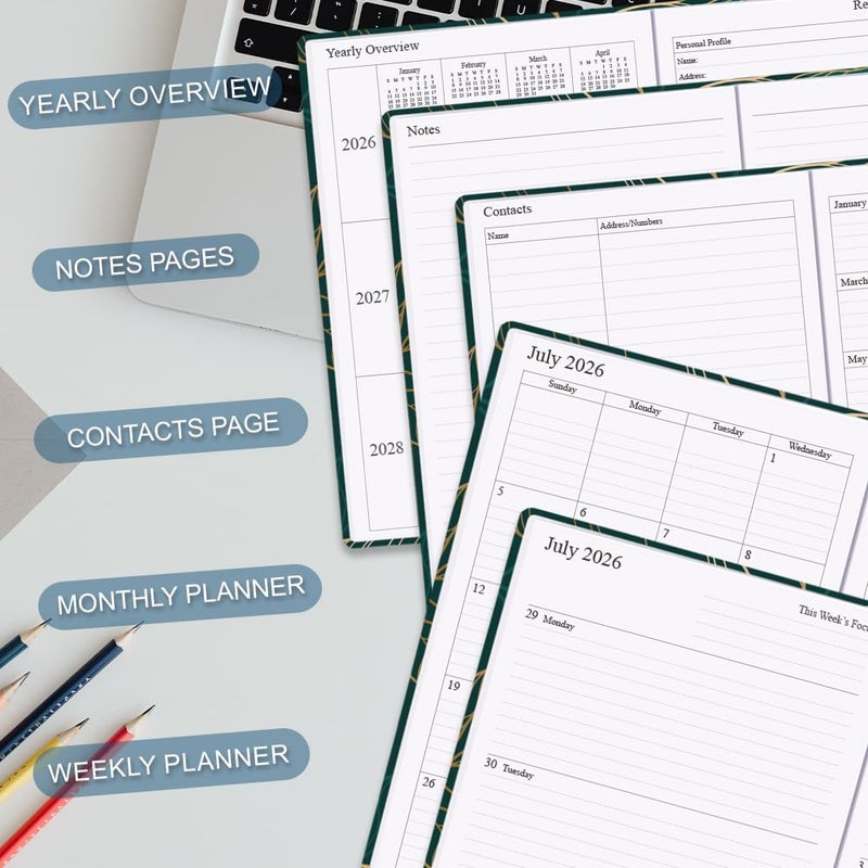 Getvow Planner 2026-2027 - 18 Months (Jan 2026 - Jun 2027) Agenda Planner 5.8" x 8.5", 2026-2027 Weekly & Monthly Planners with Hard Cover, Leaf - Image 4