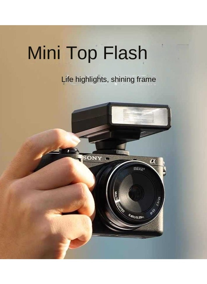 Generic Portable F12Mini Camera Hot Shoe Flashlight – Retro Mini External Light with Automatic & Manual Modes, Compact 108g Design, 5600K Color Temperature, Type-C Charging, 1200mAh Battery, 1/250s Flash Rate  - Image 1