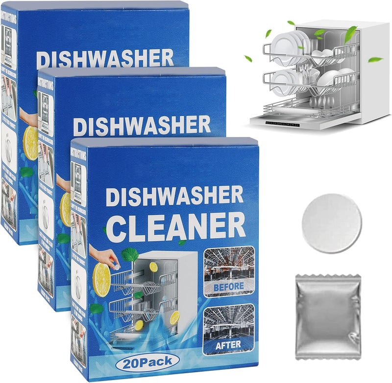 3PCS Dishwasher Tablets, Dishwasher Cleaning Tablets, dishwasher cleaner tablets, highly efficient Dishwasher Cleaner for Kitchen Tableware Care - Image 1