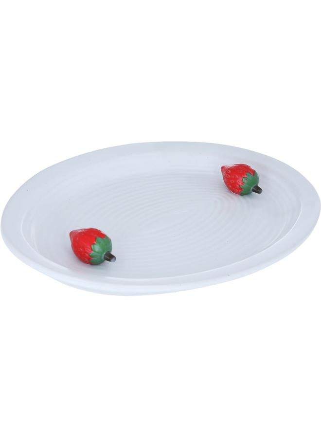 Alsaif Porcelain Serving Plate 35.9 X 25.7 X 4.3 Cm Round White - Image 2