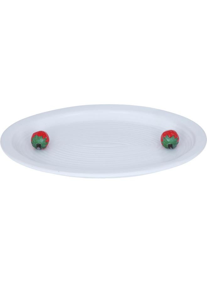 Alsaif Porcelain Serving Plate 35.9 X 25.7 X 4.3 Cm Round White - Image 1