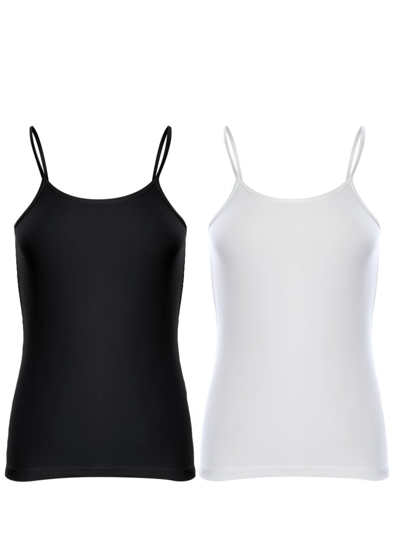 Mesery Bundle Of Two Cotton Stretch Plain Spaghetti Tops Multicolour  - Image 1