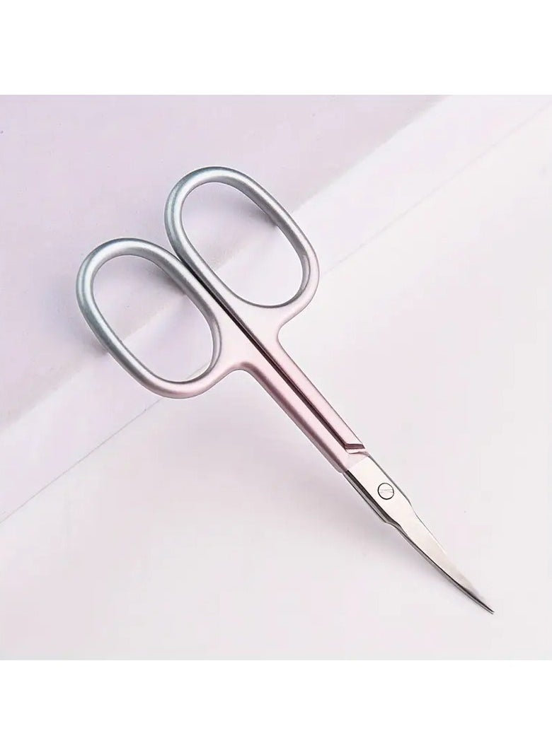 Ucanbe 1PC Ambidextrous Cuticle Scissors, Hypoallergenic Stainless Steel Precision Cuticle Trimmer for Men and Women - Coral Pink Multifunctional Beauty Tool  - Image 1