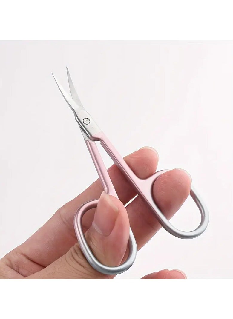 Ucanbe 1PC Ambidextrous Cuticle Scissors, Hypoallergenic Stainless Steel Precision Cuticle Trimmer for Men and Women - Coral Pink Multifunctional Beauty Tool  - Image 2