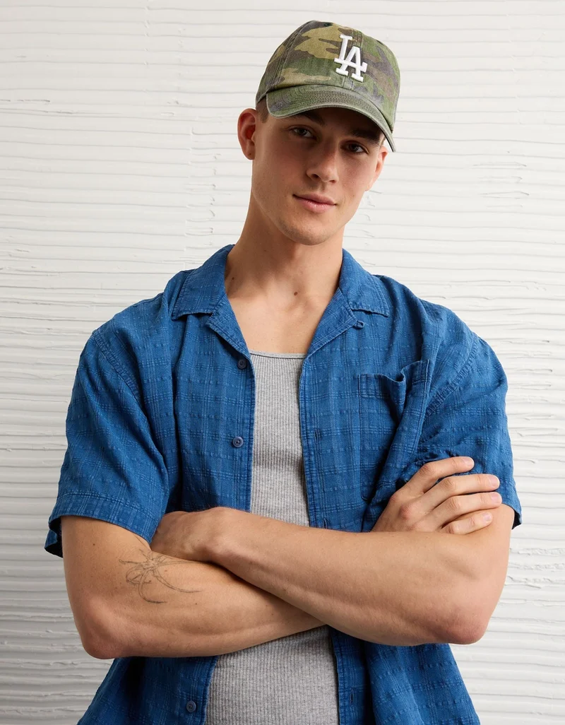 American Eagle  AE Relaxed Short-Sleeve Button-Up Shirt for Men | Best Price UAE