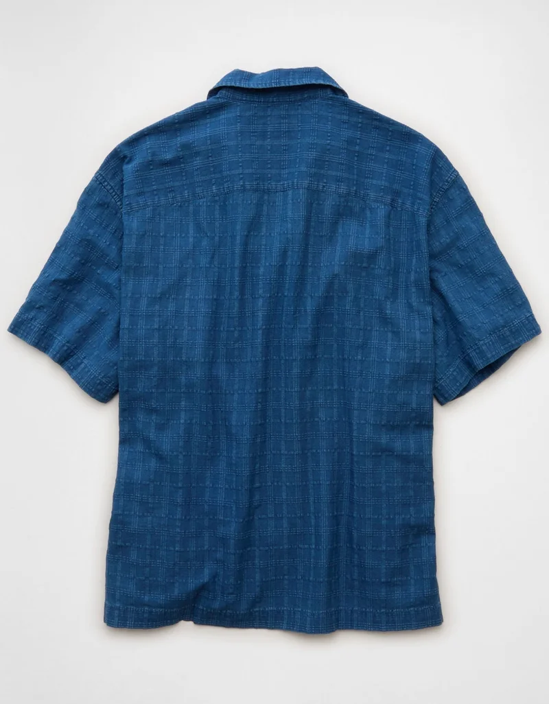 American Eagle  AE Relaxed Short-Sleeve Button-Up Shirt for Men | Best Price UAE